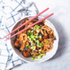 Miso aubergine met noedels
