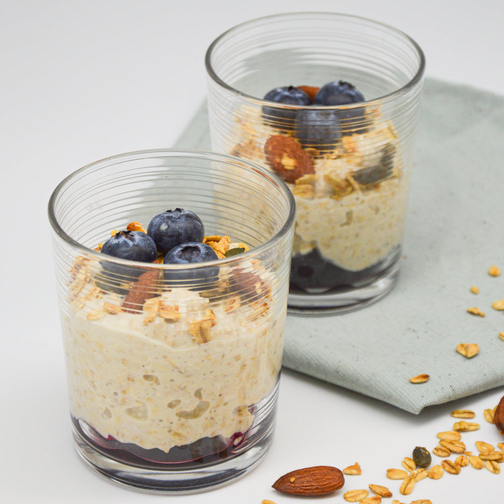 Overnight oats blueberry muffin